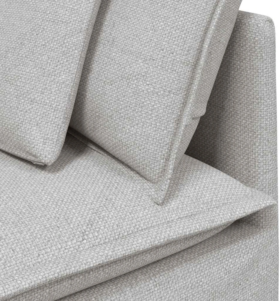 Modulinė kampinė sofa su pagalvėlėmis, pilka, 100 cm