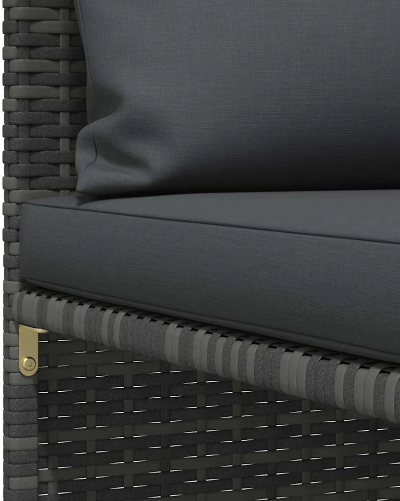 Modulinė kampinė sofa su pagalvėlėmis, pilka, poliratanas