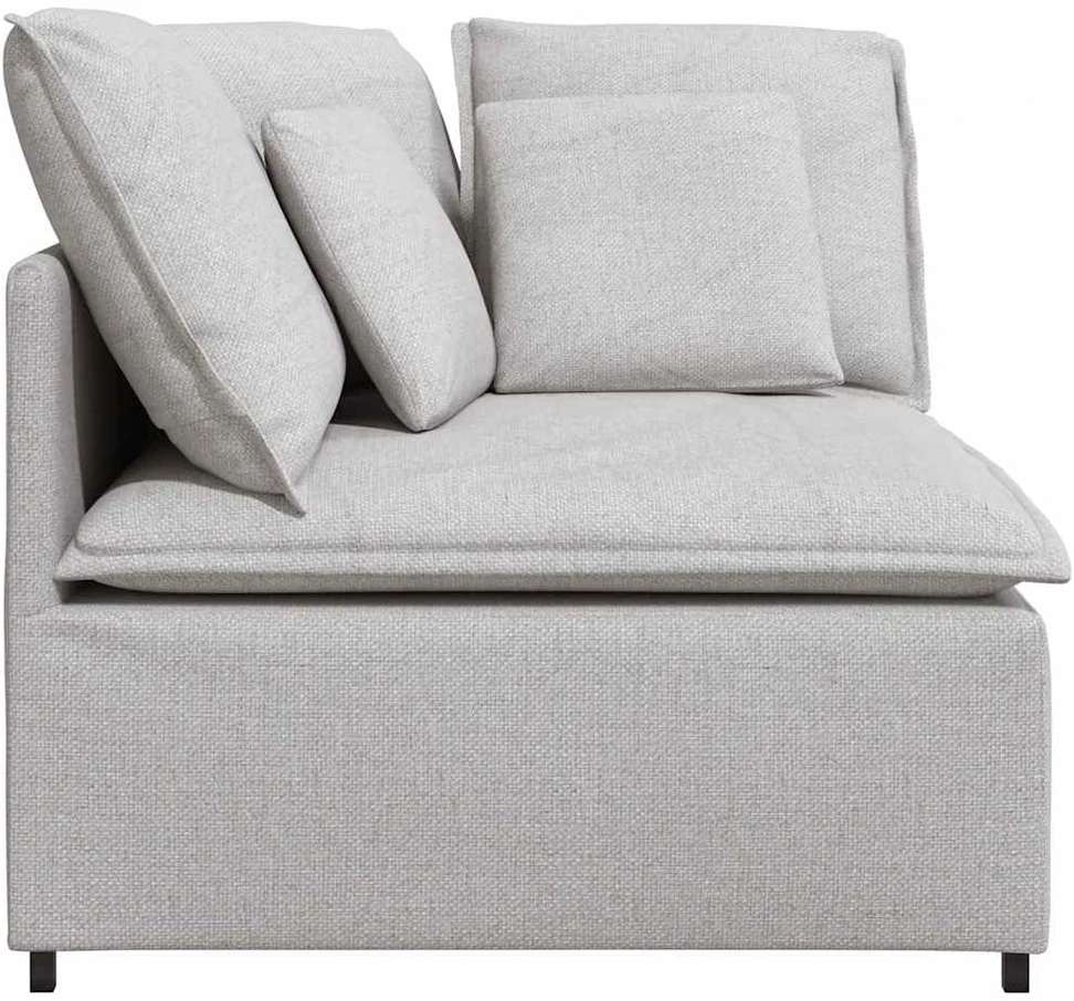 Modulinė kampinė sofa su pagalvėlėmis, pilka, 100 cm