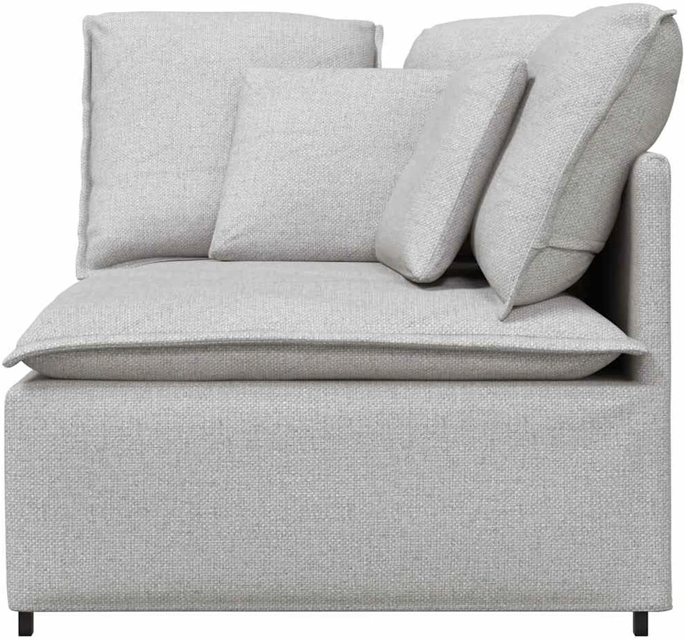 Modulinė kampinė sofa su pagalvėlėmis, pilka, 100 cm