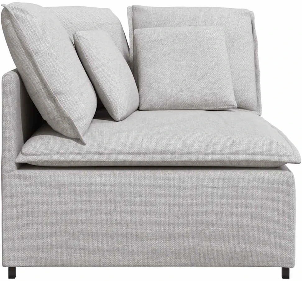 Modulinė kampinė sofa su pagalvėlėmis, pilka, 100 cm