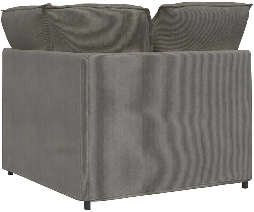 Modulinė kampinė sofa su pagalvėlėmis, šviesiai pilka, 100 cm