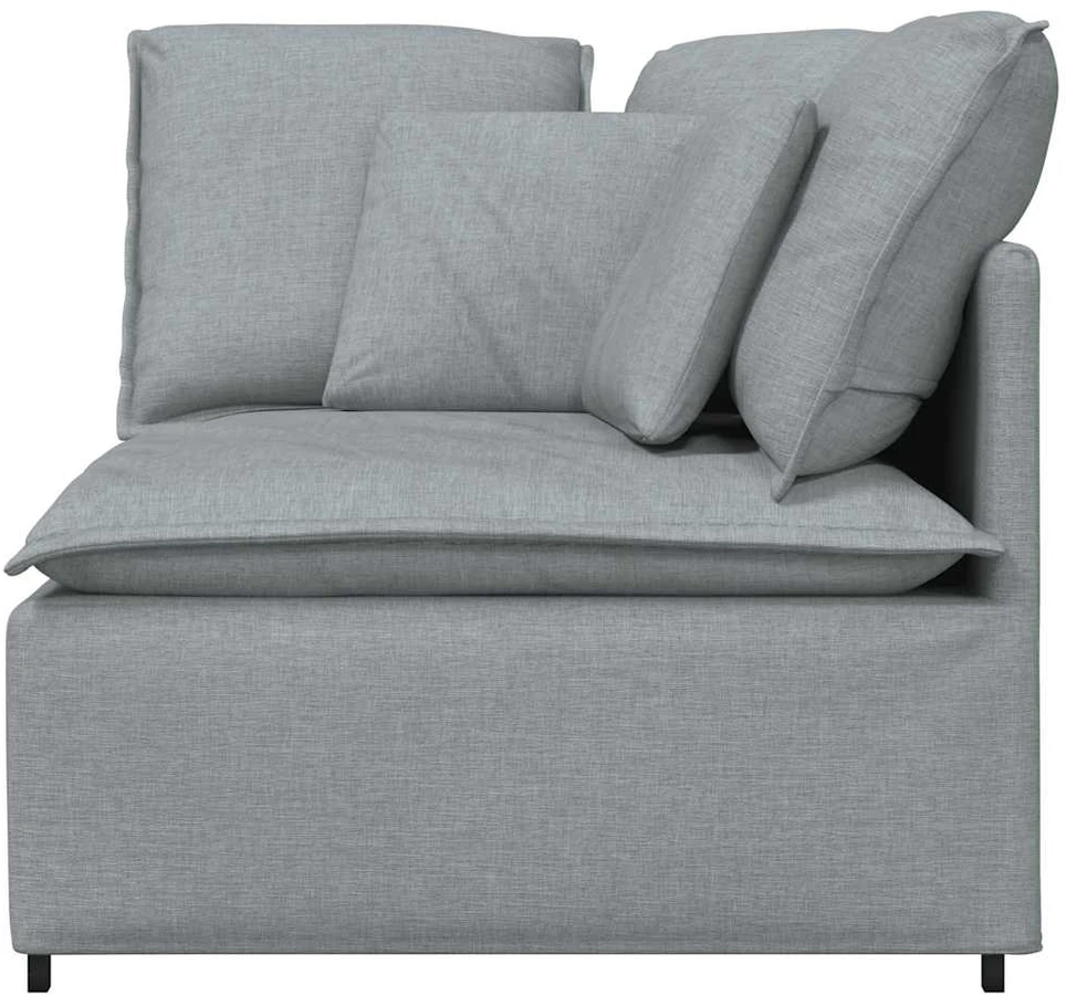Modulinė kampinė sofa su pagalvėlėmis, šviesiai pilka, 100 cm