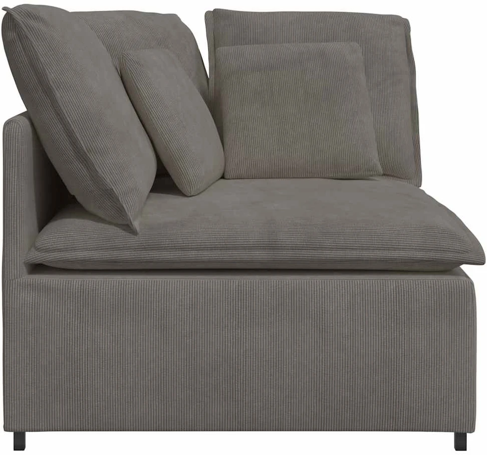 Modulinė kampinė sofa su pagalvėlėmis, šviesiai pilka, 100 cm