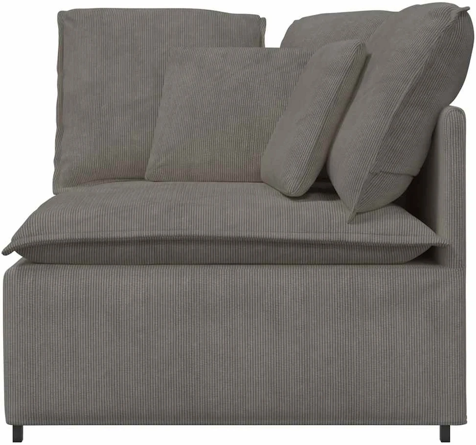Modulinė kampinė sofa su pagalvėlėmis, šviesiai pilka, 100 cm