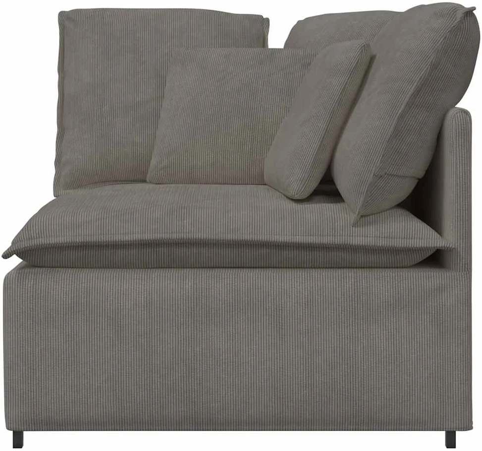 Modulinė kampinė sofa su pagalvėlėmis, šviesiai pilka, 100 cm