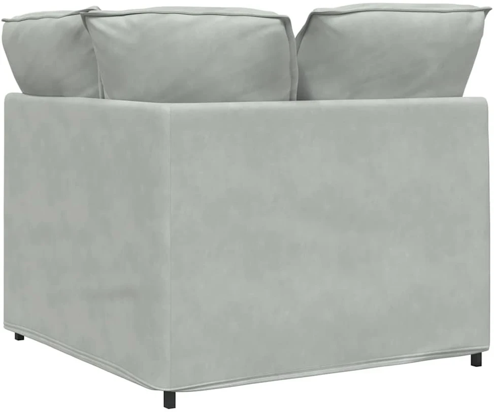 Modulinė kampinė sofa su pagalvėlėmis, šviesiai pilka, 100 cm