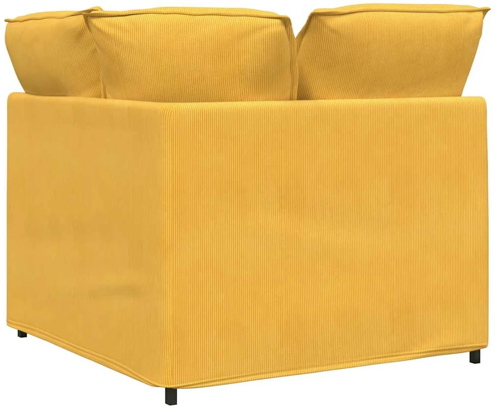 Modulinė kampinė sofa su pagalvėlėmis, šviesiai geltona, 100 cm