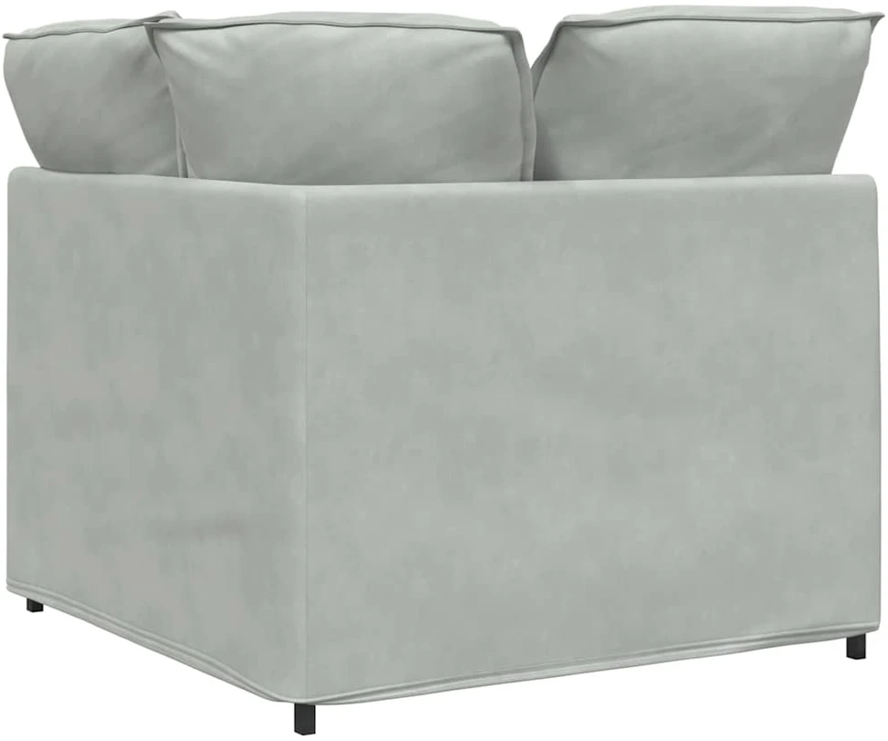 Modulinė kampinė sofa su pagalvėlėmis, šviesiai pilka, 100 cm