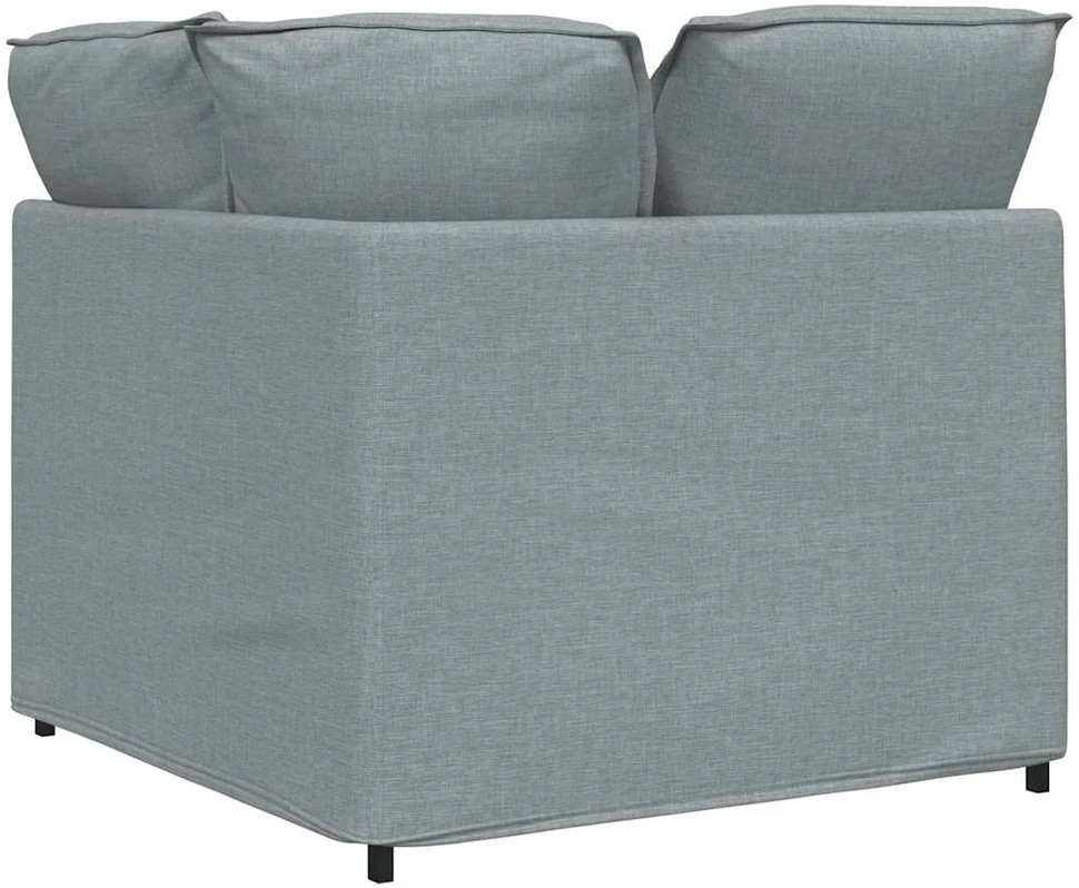 Modulinė kampinė sofa su pagalvėlėmis, šviesiai pilka, 100 cm