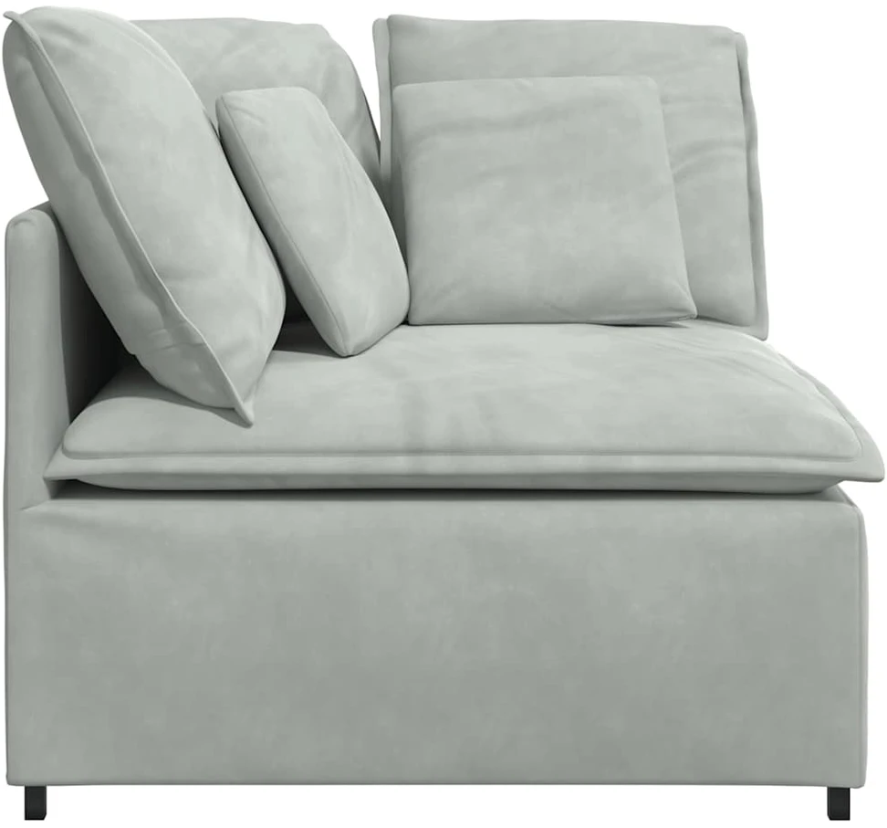 Modulinė kampinė sofa su pagalvėlėmis, šviesiai pilka, 100 cm