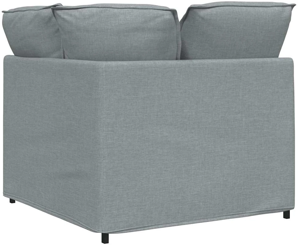 Modulinė kampinė sofa su pagalvėlėmis, šviesiai pilka, 100 cm