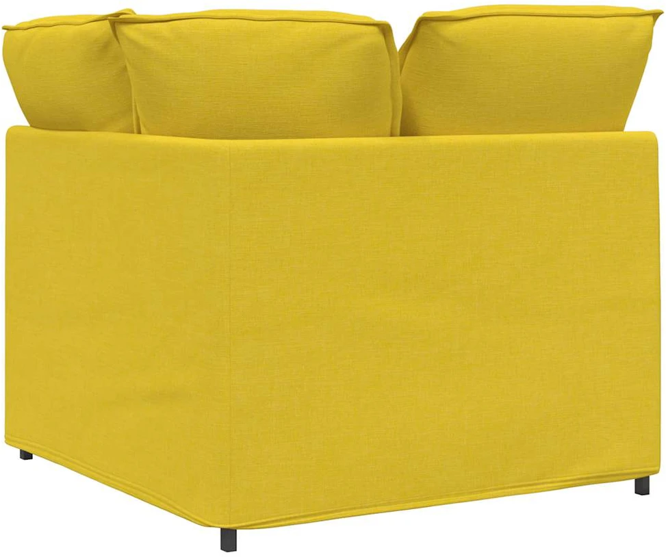Modulinė kampinė sofa su pagalvėlėmis, šviesiai geltona, 100 cm