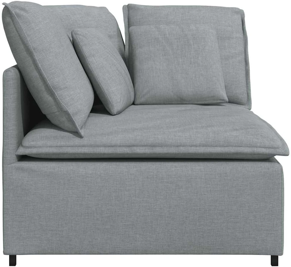 Modulinė kampinė sofa su pagalvėlėmis, šviesiai pilka, 100 cm