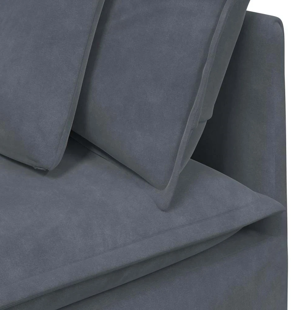 Modulinė kampinė sofa su pagalvėlėmis, tamsiai pilka, 100 cm