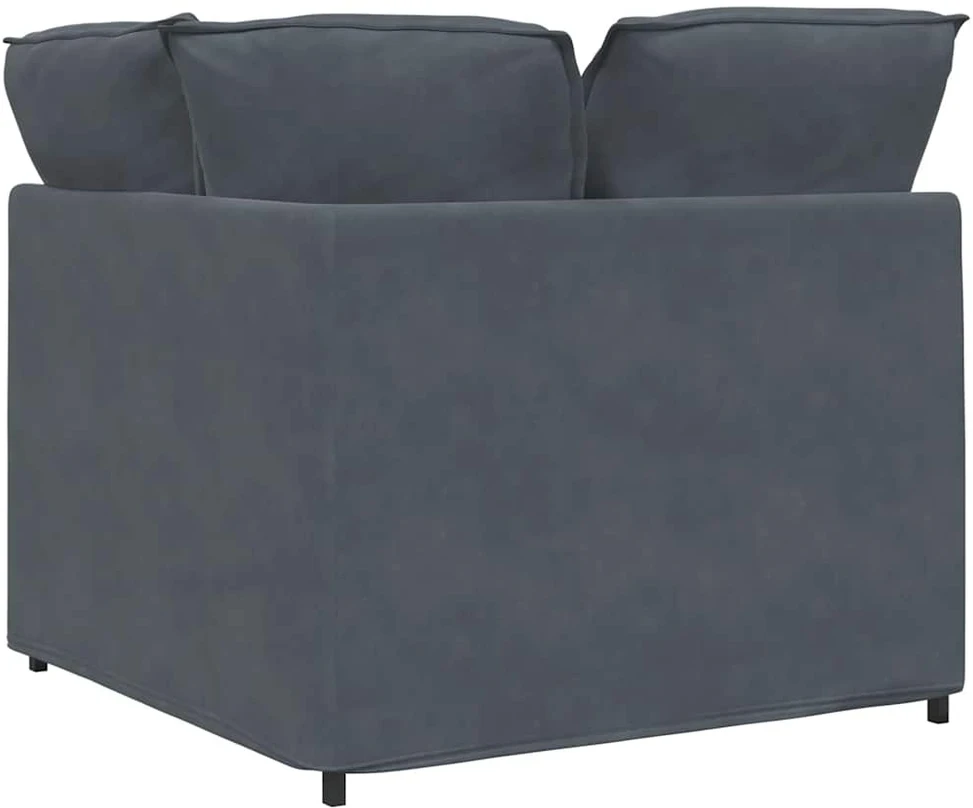 Modulinė kampinė sofa su pagalvėlėmis, tamsiai pilka, 100 cm