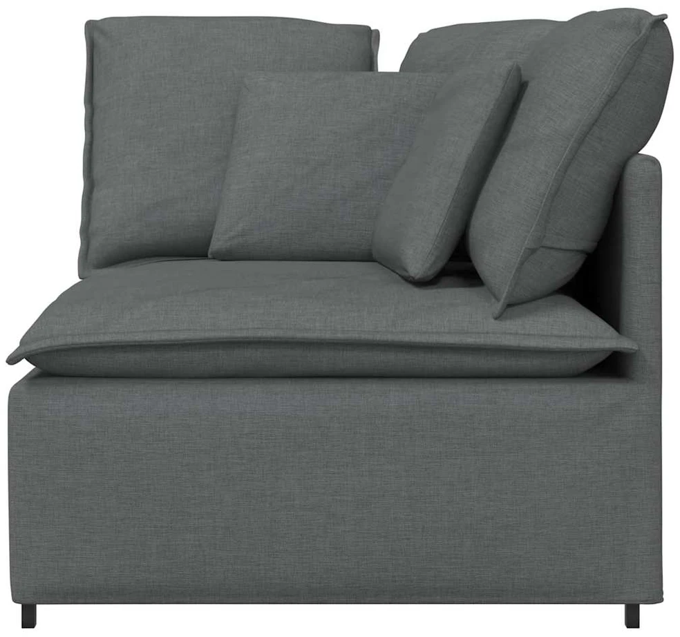 Modulinė kampinė sofa su pagalvėlėmis, tamsiai pilka, 100 cm