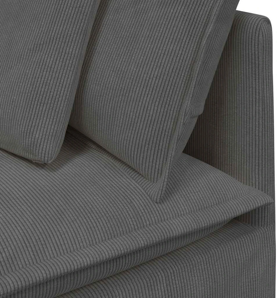 Modulinė kampinė sofa su pagalvėlėmis, tamsiai pilka, 100 cm