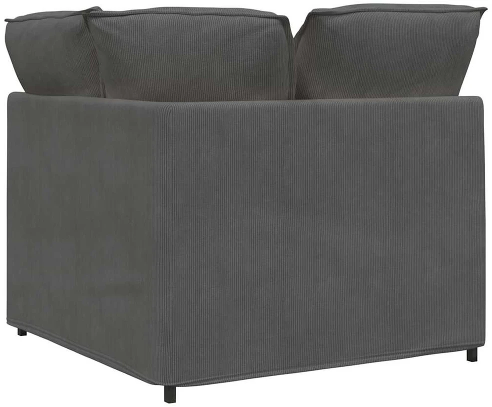 Modulinė kampinė sofa su pagalvėlėmis, tamsiai pilka, 100 cm