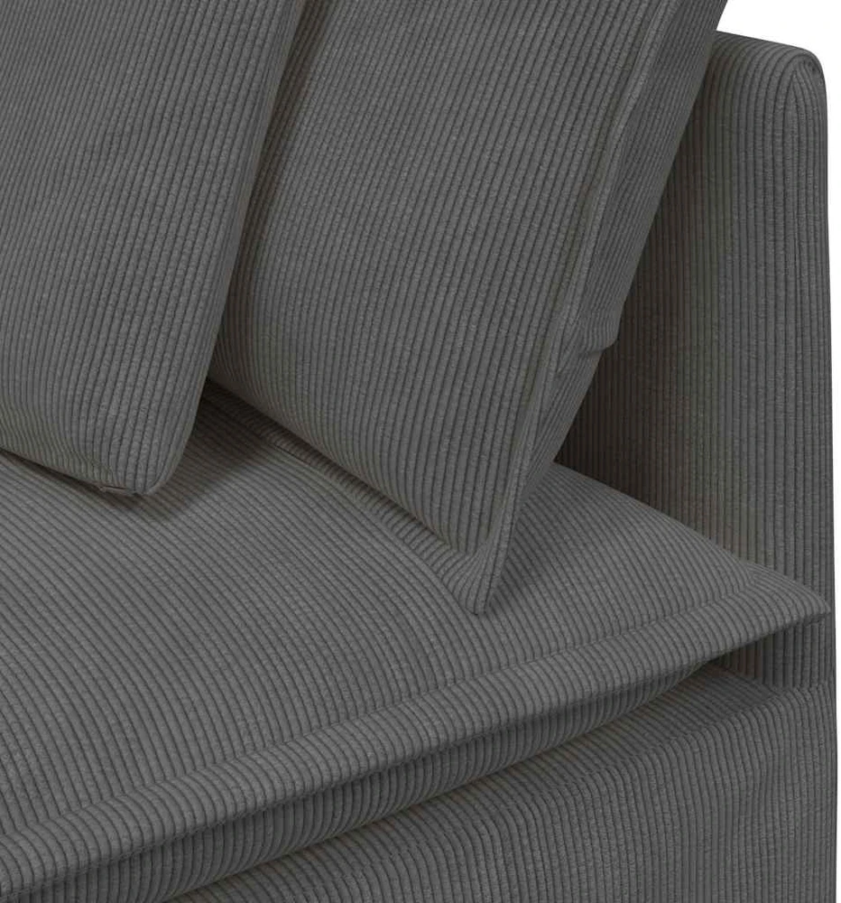 Modulinė kampinė sofa su pagalvėlėmis, tamsiai pilka, 100 cm