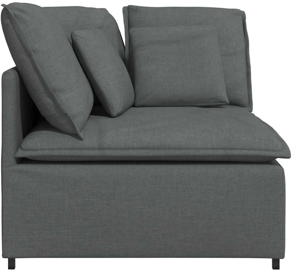 Modulinė kampinė sofa su pagalvėlėmis, tamsiai pilka, 100 cm
