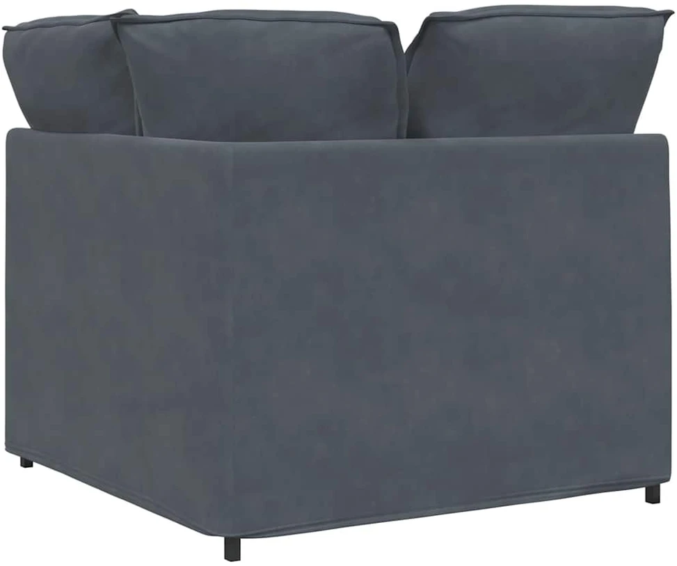 Modulinė kampinė sofa su pagalvėlėmis, tamsiai pilka, 100 cm