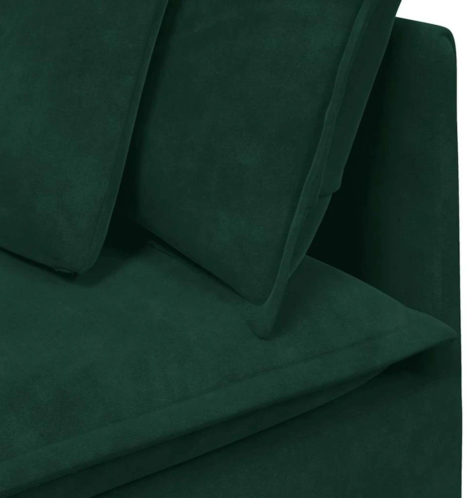 Modulinė kampinė sofa su pagalvėlėmis, tamsiai žalia, 100 cm