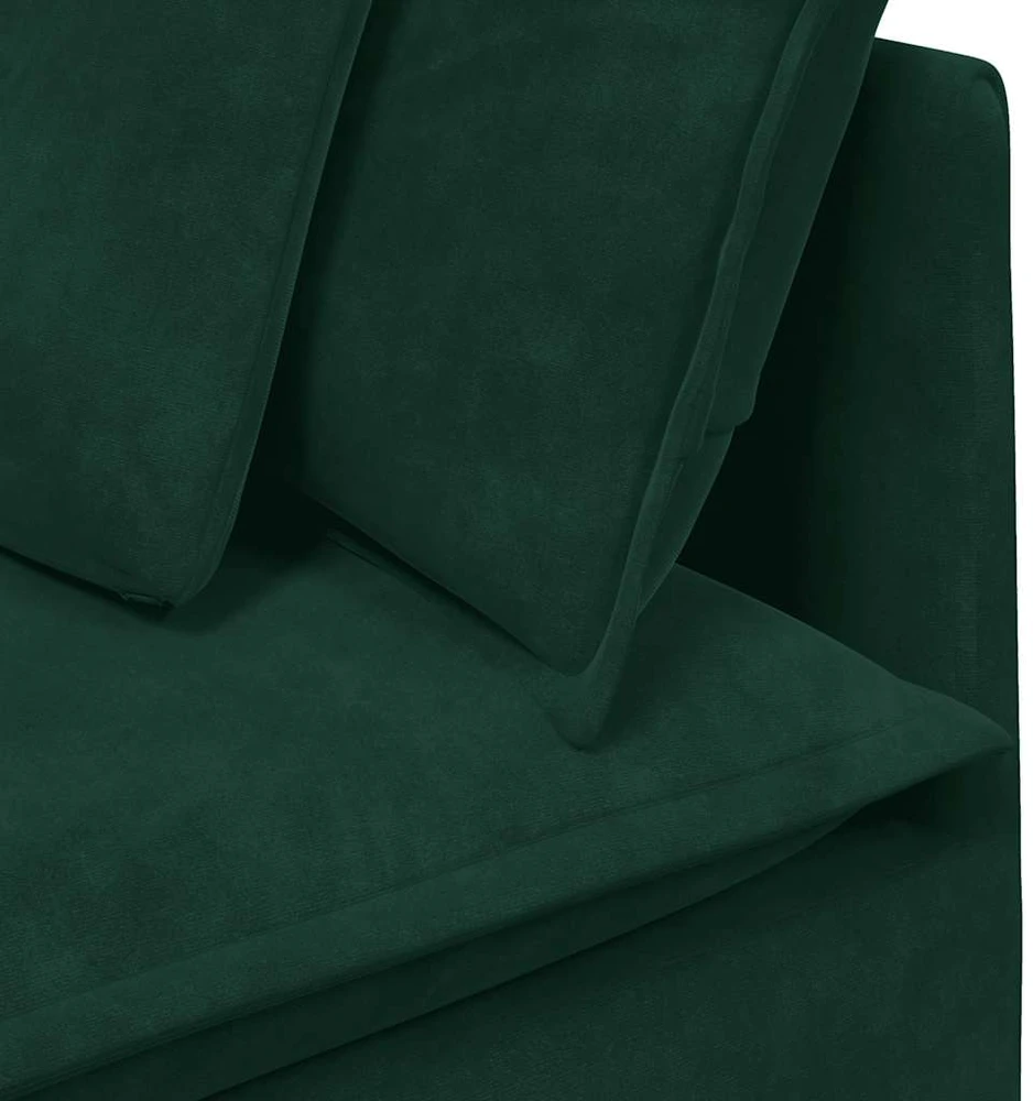 Modulinė kampinė sofa su pagalvėlėmis, tamsiai žalia, 100 cm