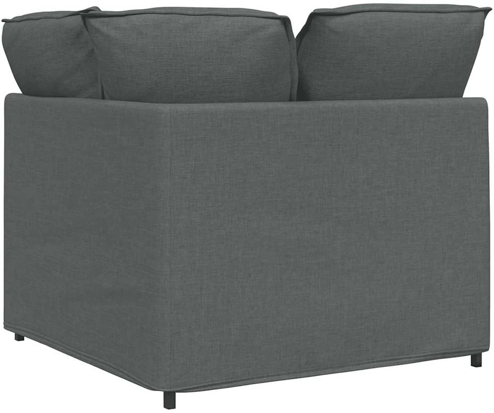 Modulinė kampinė sofa su pagalvėlėmis, tamsiai pilka, 100 cm