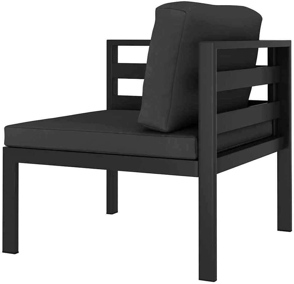 Modulinė kampinė sofa su pagalvėmis, antracito, aliuminis