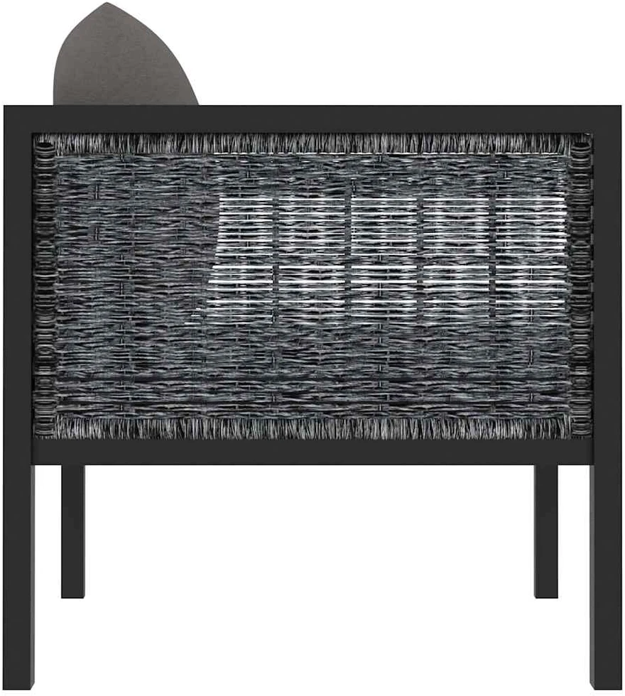 Modulinė kampinė sofa su porankiu dešinėje, pilka, poliratanas