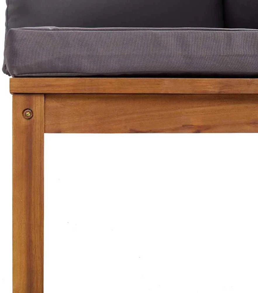 Modulinė kampinė sofa su tamsiai pilkomis pagalvėmis, akacija