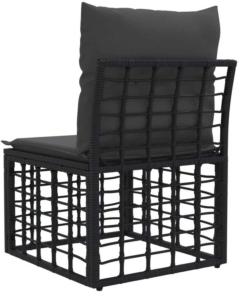 Modulinė lauko sofa be rankų Juoda poliratanas