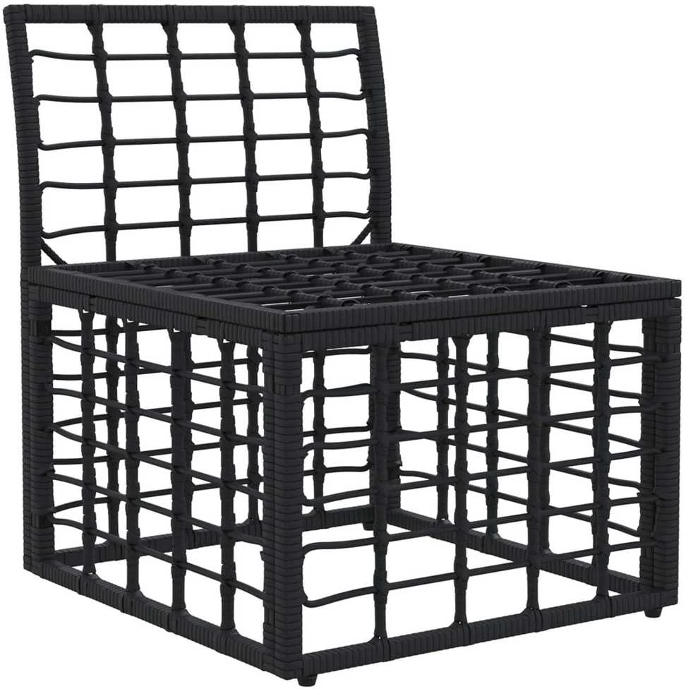 Modulinė lauko sofa be rankų Juoda poliratanas