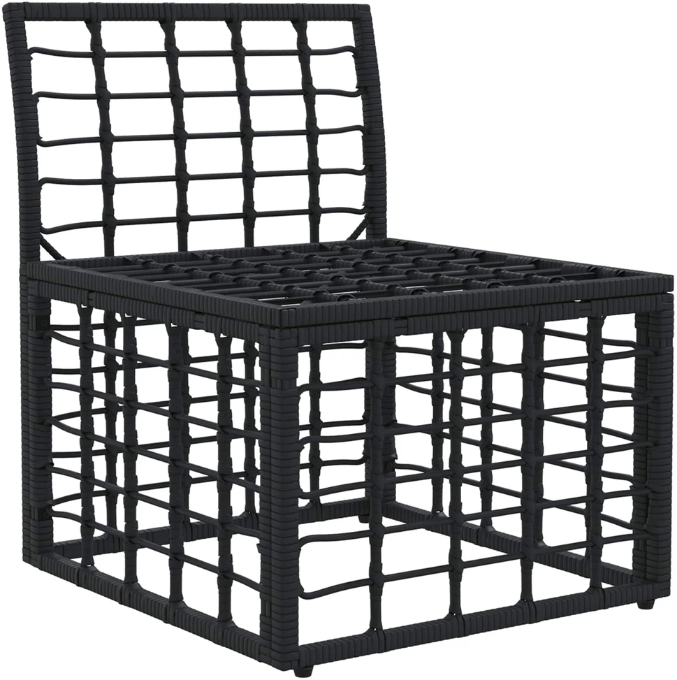 Modulinė lauko sofa be rankų Juoda poliratanas