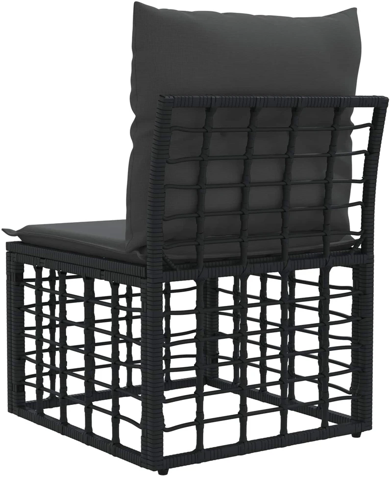 Modulinė lauko sofa be rankų Juoda poliratanas