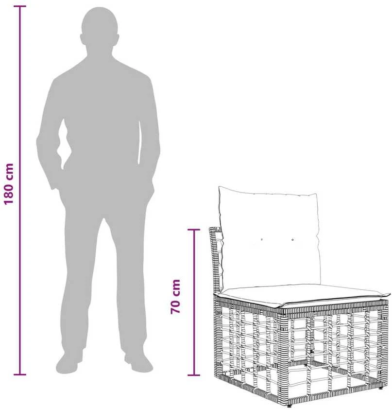 Modulinė lauko sofa be rankų Natūrali poliratanas