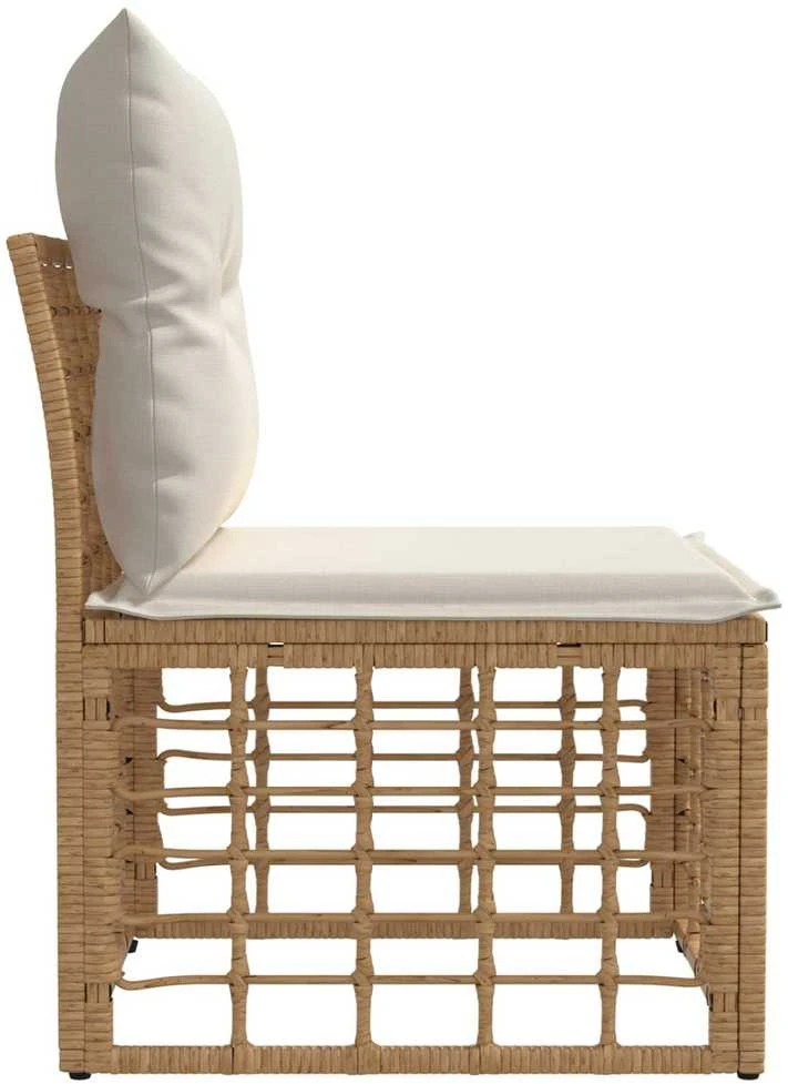 Modulinė lauko sofa be rankų Natūrali poliratanas