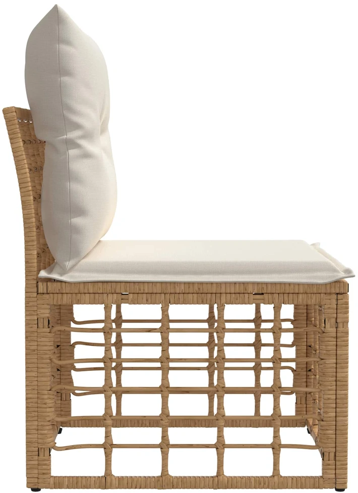 Modulinė lauko sofa be rankų Natūrali poliratanas