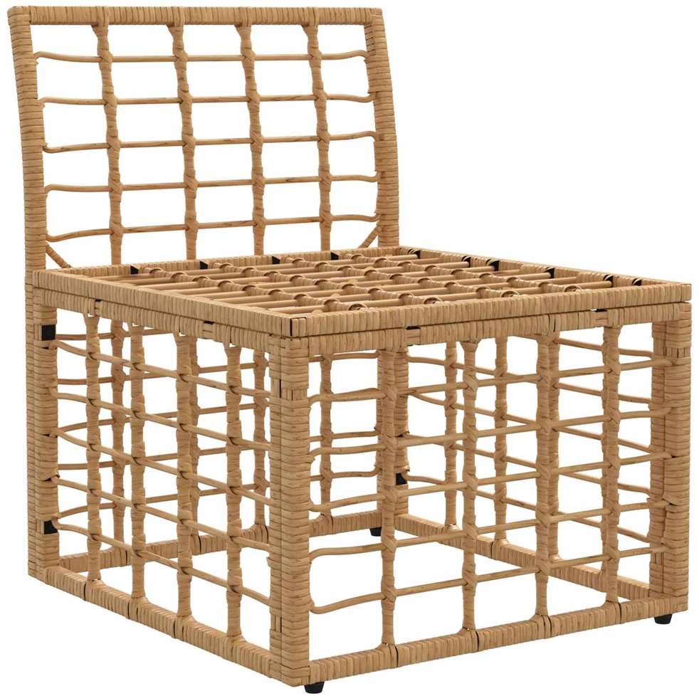 Modulinė lauko sofa be rankų Natūrali poliratanas
