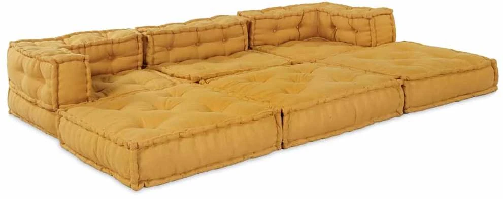 Modulinė sofa 2 vnt. Audinys Geltona 140 x 70 x 56 cm