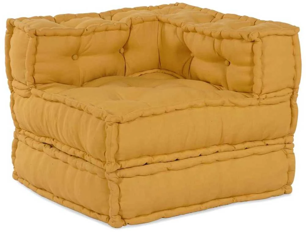 Modulinė sofa 2 vnt. Audinys Geltona 140 x 70 x 56 cm