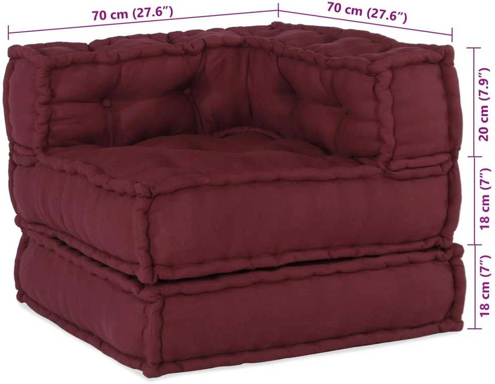 Modulinė sofa 2 vnt. Audinys Raudonmedis 140 x 70 x 56 cm