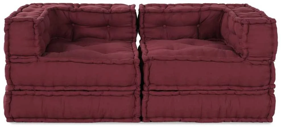 Modulinė sofa 2 vnt. Audinys Raudonmedis 140 x 70 x 56 cm