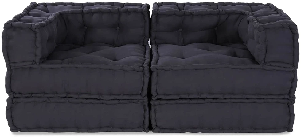 Modulinė sofa 2 vnt. Audinys Antracito 140 x 70 x 56 cm