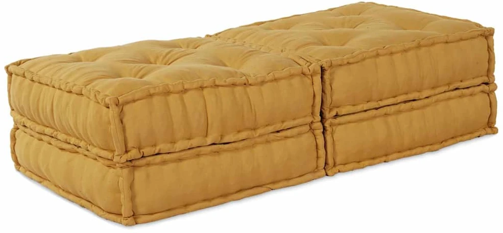 Modulinė sofa 2 vnt. Audinys Geltona 140 x 70 x 36 cm