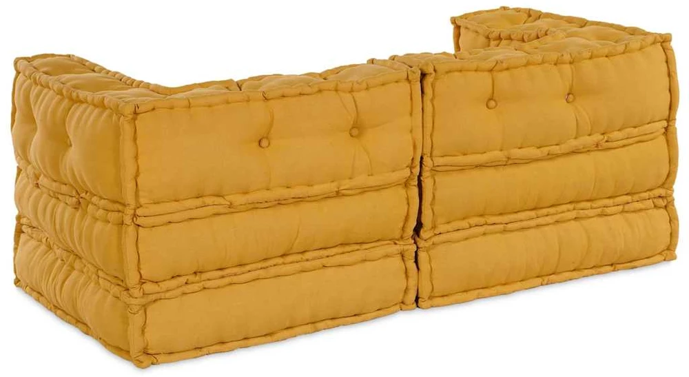Modulinė sofa 2 vnt. Audinys Geltona 140 x 70 x 56 cm