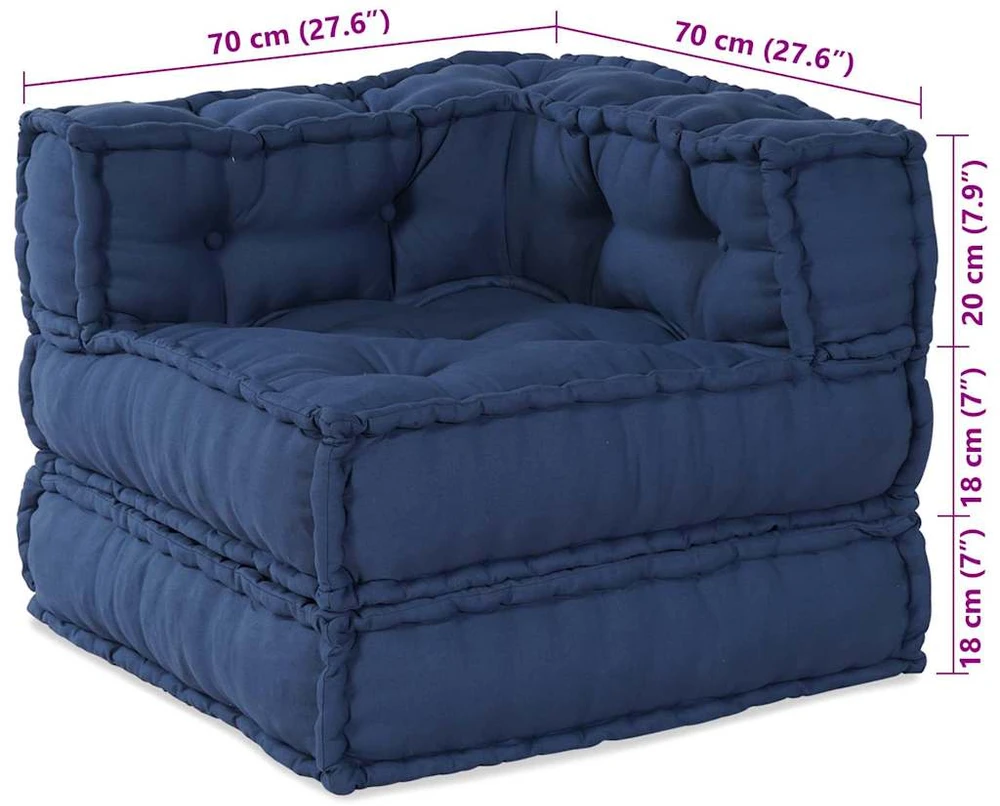 Modulinė sofa 2 vnt. Audinys Indigo 140 x 70 x 56 cm