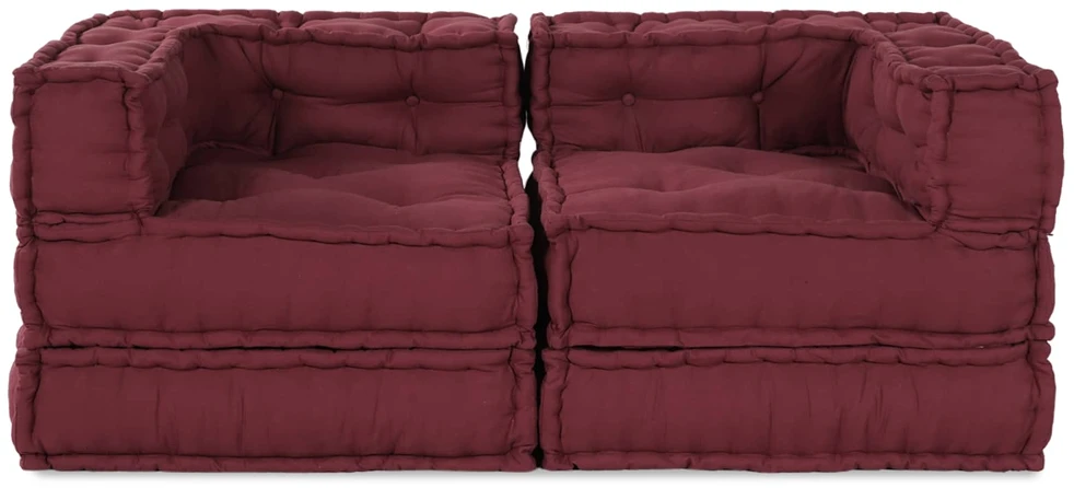 Modulinė sofa 2 vnt. Audinys Raudonmedis 140 x 70 x 56 cm