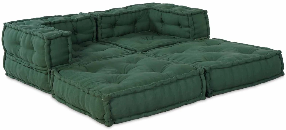 Modulinė sofa 2 vnt. Audinys Žalia 140 x 70 x 56 cm